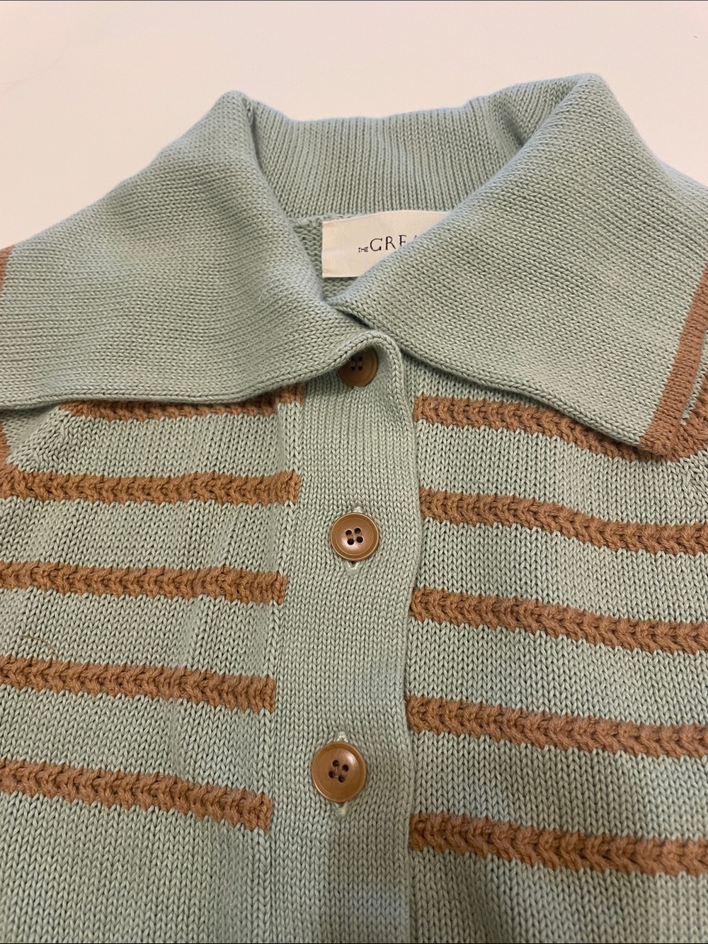 THE GREAT The Scholar Cardigan with Crochet Stripes - NWOT - Picture 2 of 11